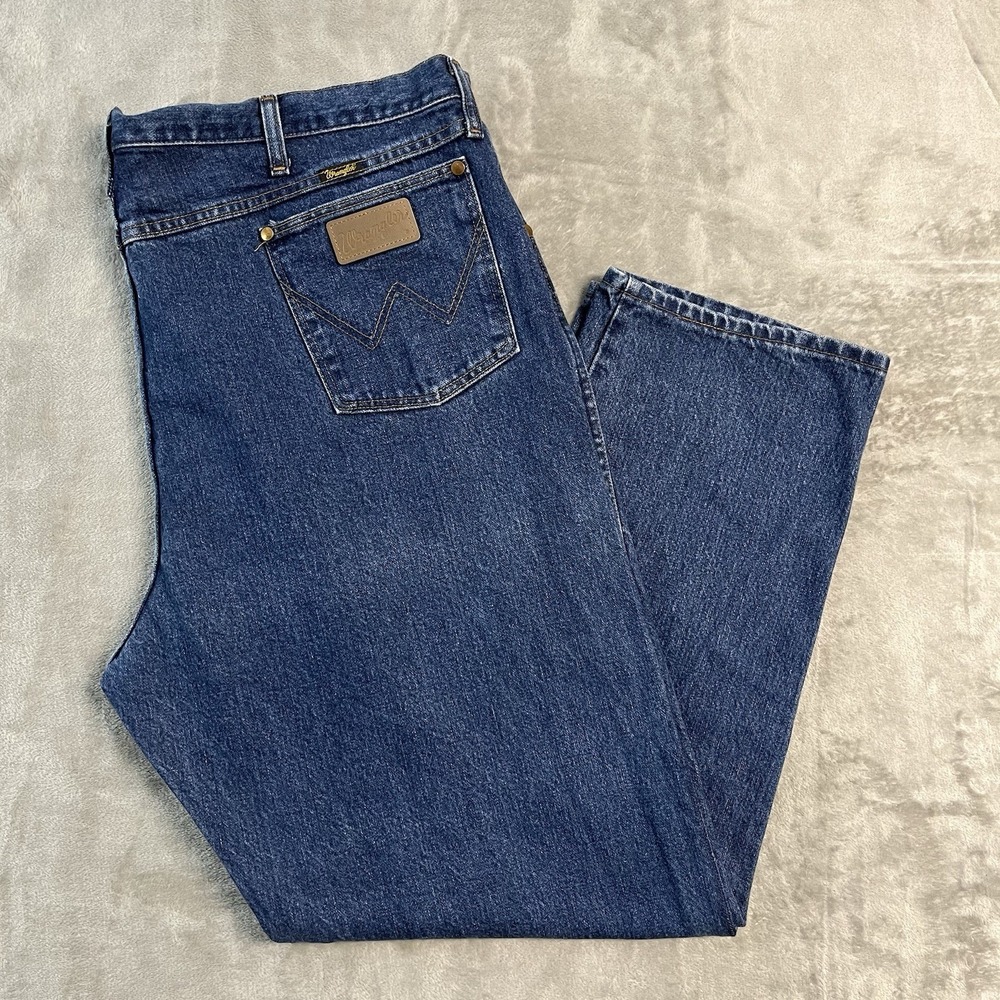 Vintage Wrangler 31MWZ Jeans Mens 44x32 Blue Denim Cowboy Cut Western USA Made